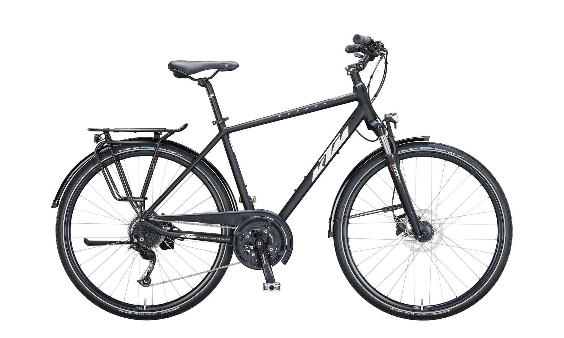 KTM Avenza 30 Disc (2022), black matt (white+orange), Seitenansicht freigestellt, weißer Hintergrund, 1800x1080 px – VORGÄNGERMODELL ZEG Avenza 27 Disc 2021 (gleiche Rahmenplattform T-1454, gleiches Farbdesign), Diamantrahmen 51 cm; passend zu Varianten 71689/71684 (HE)