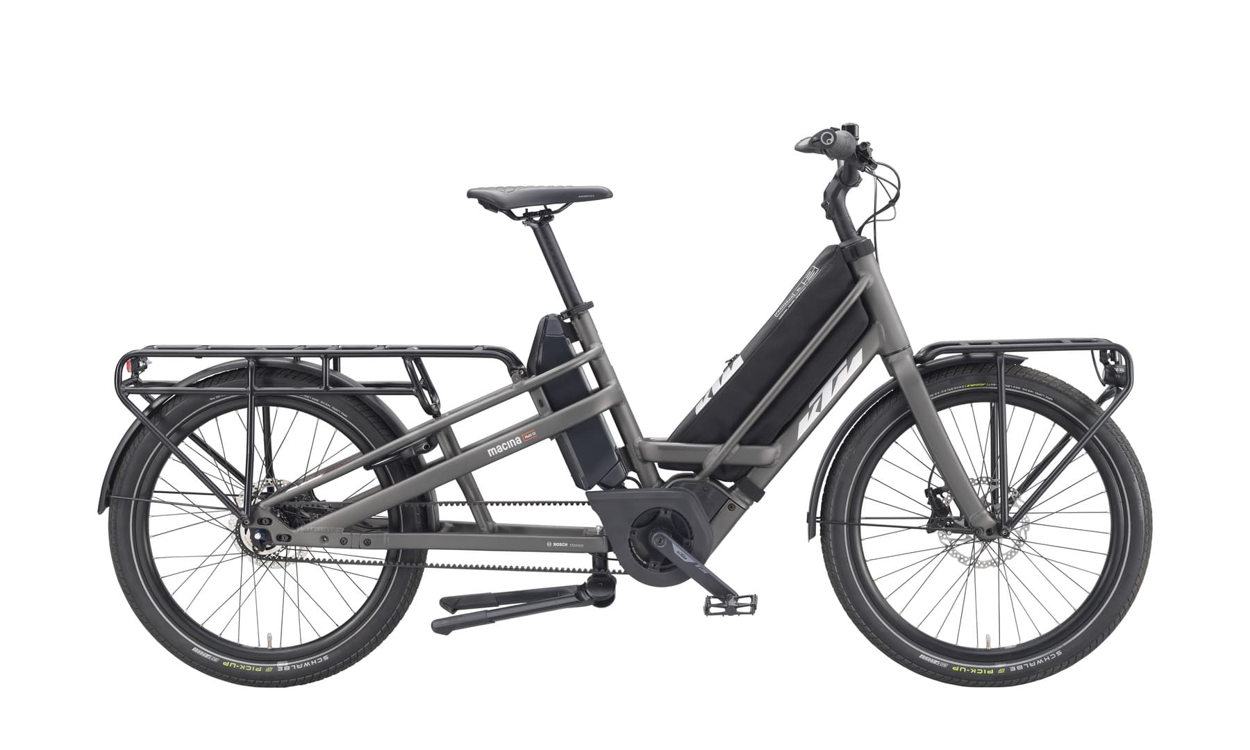 KTM Macina Multi CX (2023), machine grey matt (silver+orange) – KTM-Bezeichnung, entspricht Listenfarbe anthrazit, Seitenansicht freigestellt, weißer Hintergrund, Serienausstattung (Hauptbild), 1800x1080 px