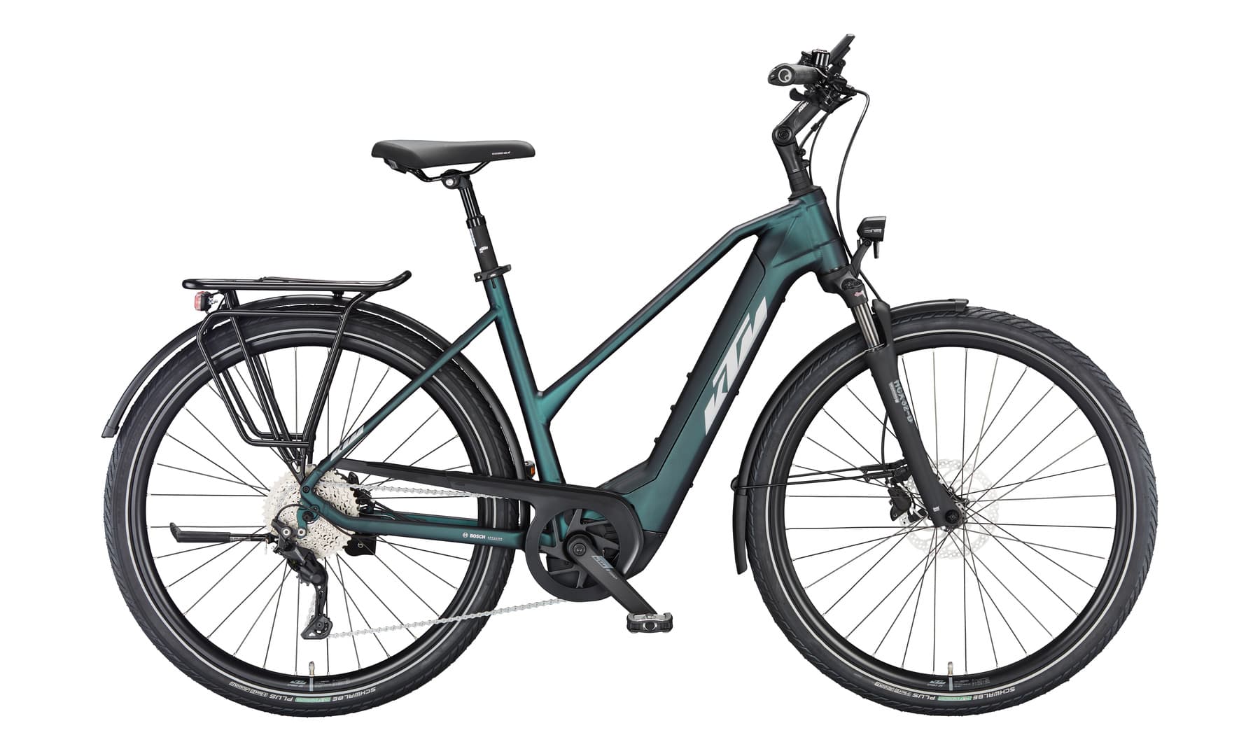 KTM Macina Tour CX 510 (2023), green purple flip matt / silver-green, Seitenansicht Trapezrahmen (TR) freigestellt auf Weiß, 1800x1080 px – passend zu Artikel 72148
