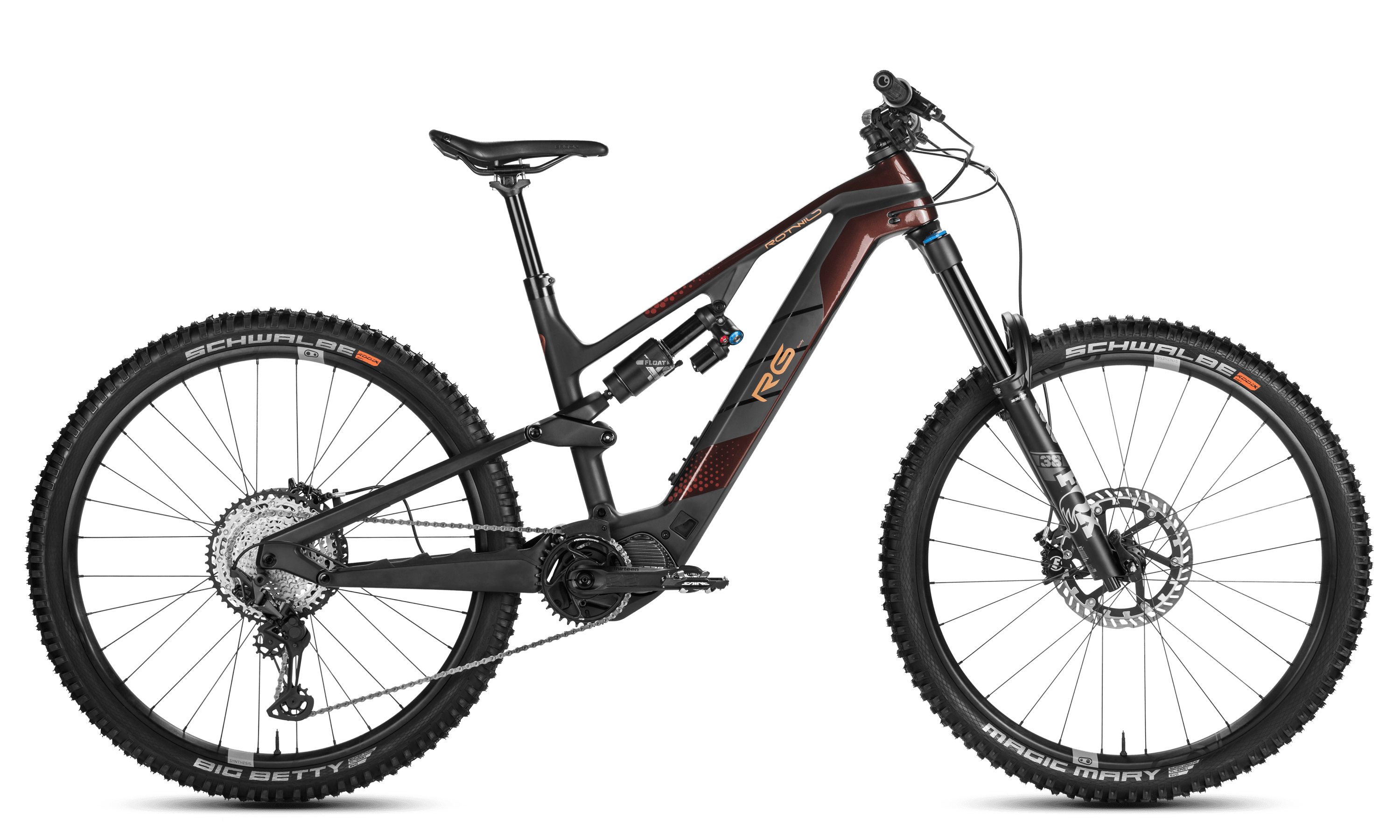 Rotwild R.G375 FS Pro (2022), Mahagony Metallic, Seitenansicht freigestellt, weißer Hintergrund, 3000x1800 px