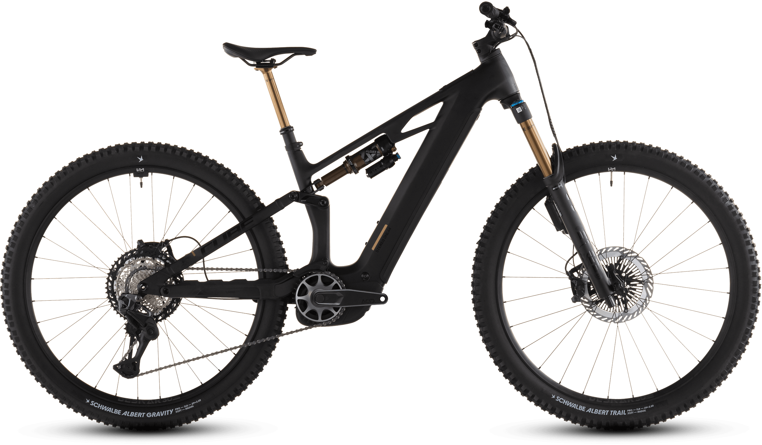 Cube Stereo Hybrid ONE44 HPC AT 800 (2026), carbon´n´gold, Seitenansicht